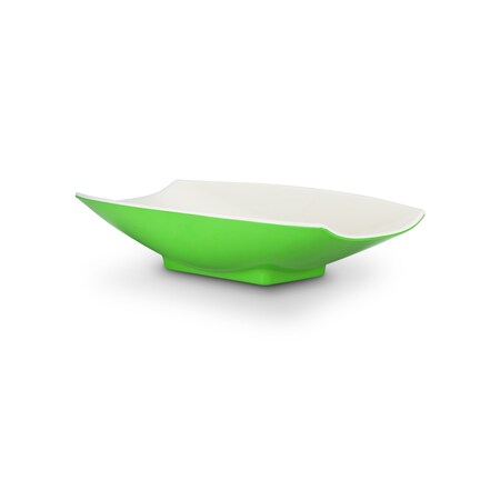 Bon Chef Melamine Curves Bowl - Lime Outside/White Inside 16" X 9" X 3 1/2" 2 Qt(64 Oz) 53704-2ToneLime